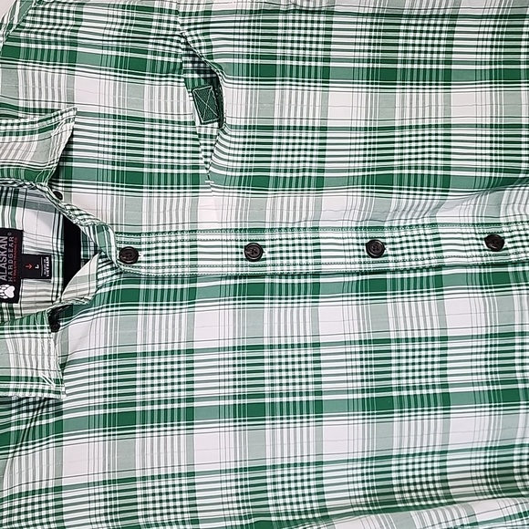 Alaskan Hardgear by Duluth Trading Co Button Up Short Sleeve Mens L Green - Picture 4 of 10